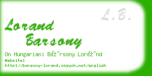 lorand barsony business card